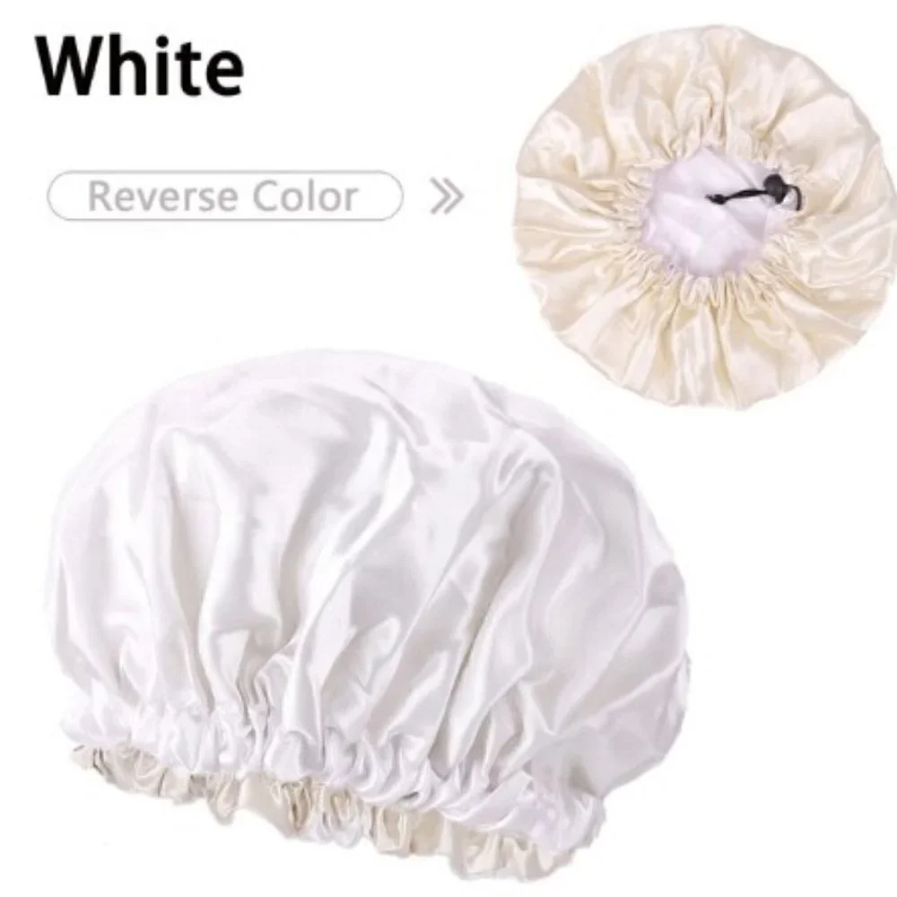SATIN REVERSIBLE BONNET ADJUSTABLE NIGHT SLEEP CAP COSPLAY COSTUME